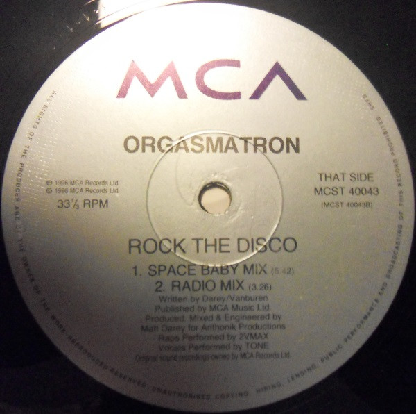 Orgasmatron - Rock The Disco | MCA Records (MCST 40043) - 4