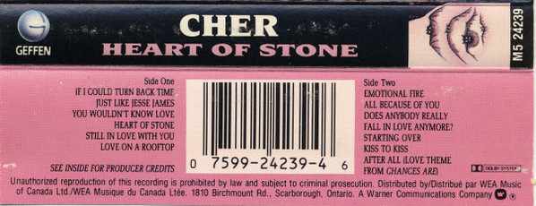 Cher - Heart Of Stone | Geffen Records (M5 24239) - 2 Cher - Heart Of Stone | Geffen Records (M5 24239) - 2