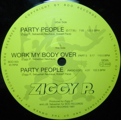 Ziggy P. - Party People | Boo Records (BOO 003) - 4 Ziggy P. - Party People | Boo Records (BOO 003) - 4