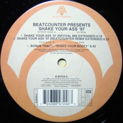 Beatcounter - Shake Your Ass '97 | Electronic (8 84724 6)