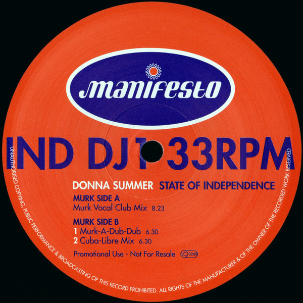 Donna Summer - State Of Independence | Manifesto (INDDJ 1/2) - 3 Donna Summer - State Of Independence | Manifesto (INDDJ 1/2) - 3