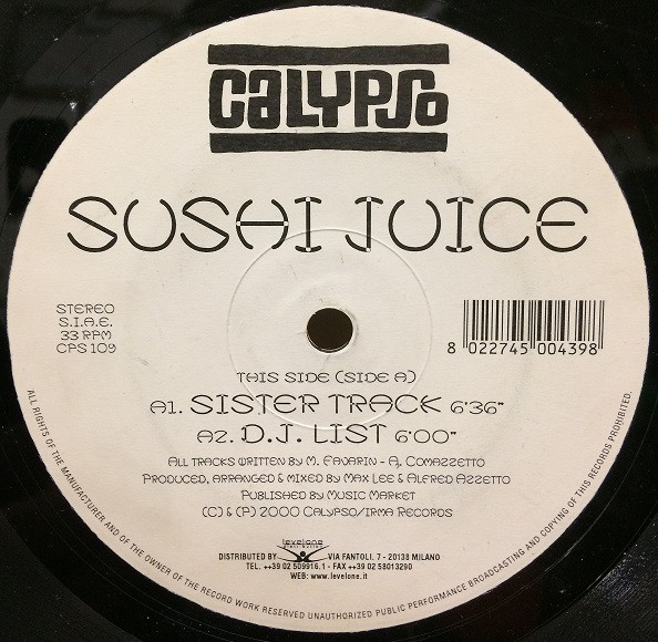 Sushi Juice - Sister Track | Calypso Records (CPS 109) - main Sushi Juice - Sister Track | Calypso Records (CPS 109) - main
