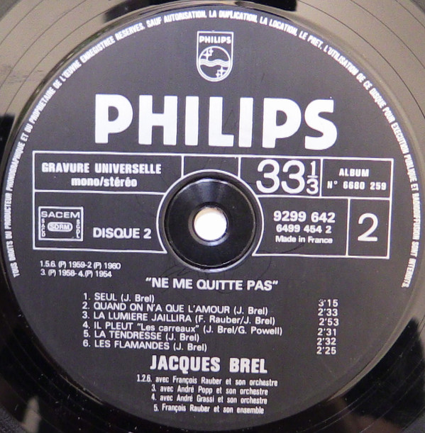 Jacques Brel - Ne Me Quitte Pas | Philips (6680 259) - 6 Jacques Brel - Ne Me Quitte Pas | Philips (6680 259) - 6