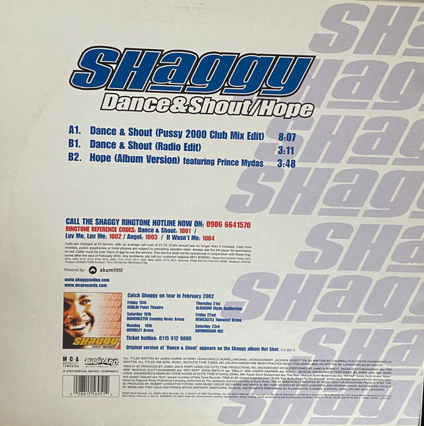 Shaggy - Dance & Shout / Hope | MCA Records (MCST 40272) - 4 Shaggy - Dance & Shout / Hope | MCA Records (MCST 40272) - 4