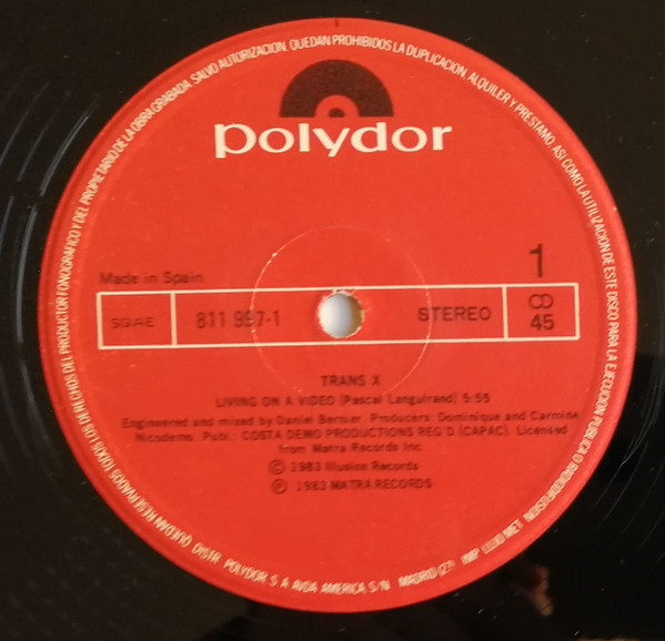 Trans-X - Living On A Video = Viviendo En Un Video / Digital World | Polydor (811 997-1) - 3