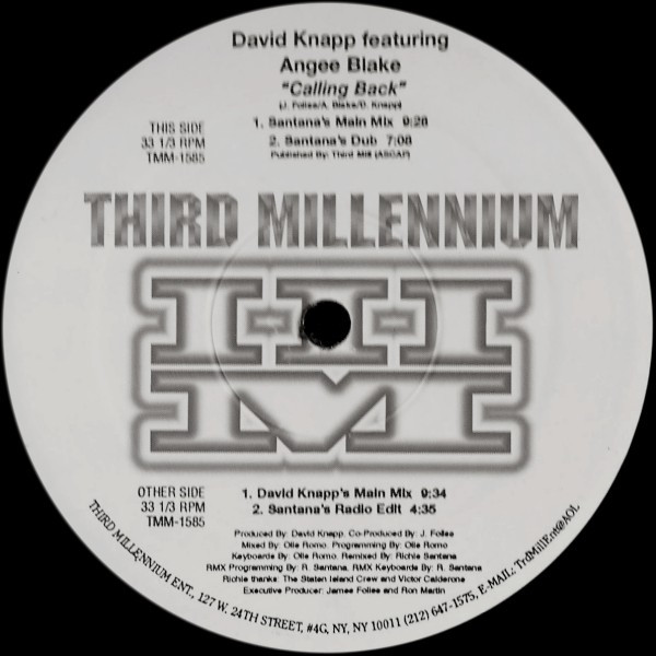 David Knapp Featuring Angee Blake - Calling Back | Third Millennium (TMM-1585) - main David Knapp Featuring Angee Blake - Calling Back | Third Millennium (TMM-1585) - main