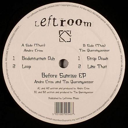 Andre Crom / Tim Querengaesser - Before Sunrise EP | Leftroom (Left008) - main Andre Crom / Tim Querengaesser - Before Sunrise EP | Leftroom (Left008) - main
