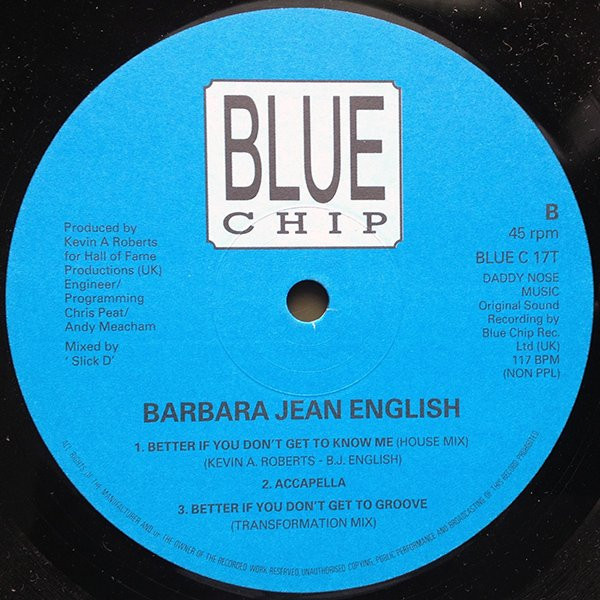 Barbara Jean English - Better If You Don't Get To Know Me | Blue Chip (BLUE C 17T) - 2