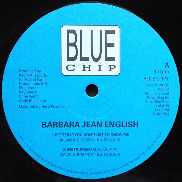 Barbara Jean English - Better If You Don't Get To Know Me | Blue Chip (BLUE C 17T) - main