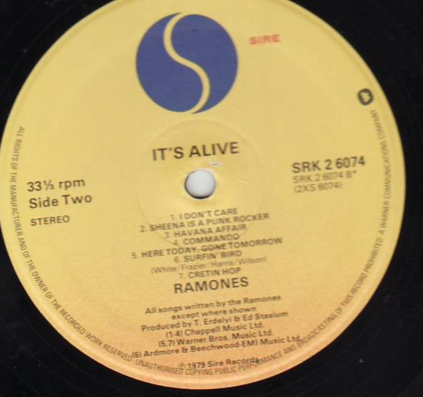 Ramones - It's Alive | Sire (SRK2 6074) - 5