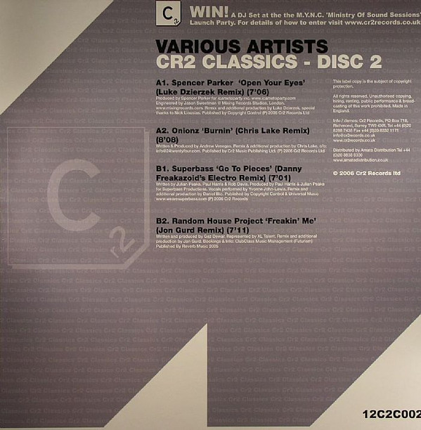 Various - CR2 Classics - Electro | Cr2 Records (12C2C002) - 2 Various - CR2 Classics - Electro | Cr2 Records (12C2C002) - 2