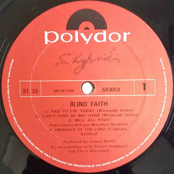 Blind Faith - Blind Faith | International Polydor Production (583 059) - 3 Blind Faith - Blind Faith | International Polydor Production (583 059) - 3