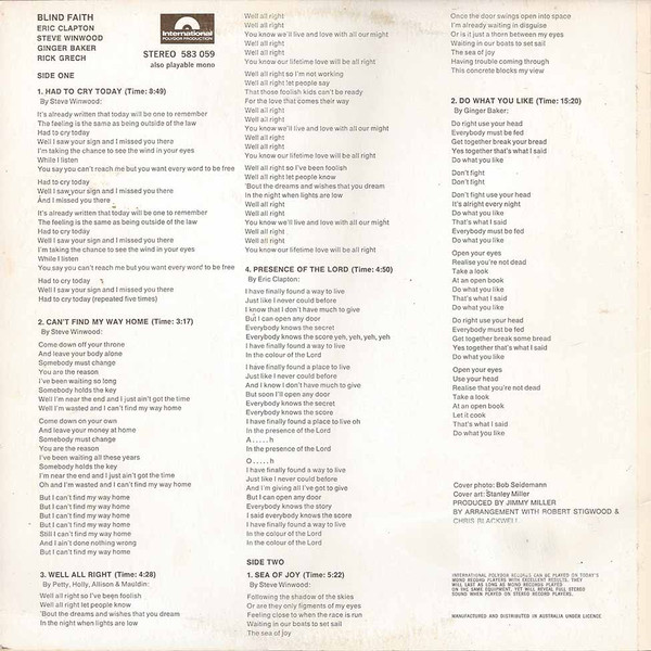 Blind Faith - Blind Faith | International Polydor Production (583 059) - 2 Blind Faith - Blind Faith | International Polydor Production (583 059) - 2