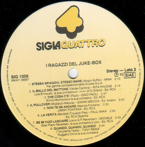 Various - I Ragazzi Del Juke-Box | Sigla Quattro (SIG 1009) - 4 Various - I Ragazzi Del Juke-Box | Sigla Quattro (SIG 1009) - 4
