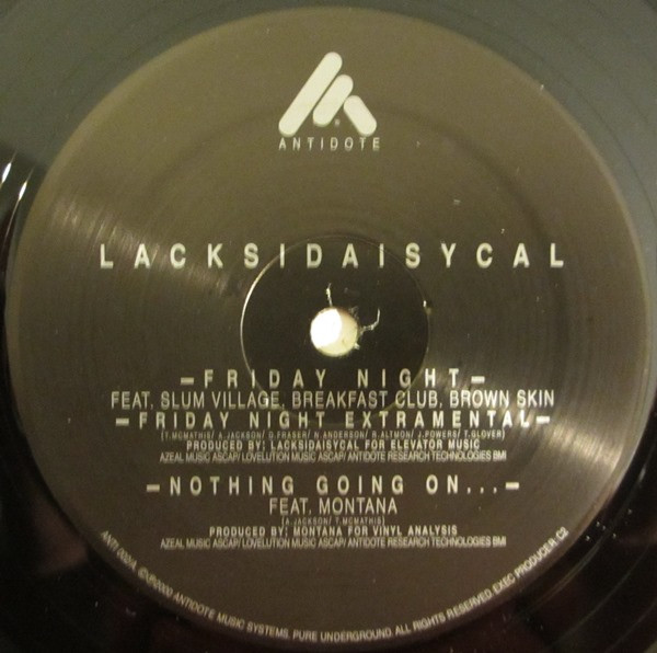 Lacksidaisycal - Friday Night / Nothing Going On... | Antidote (ANTI 002)