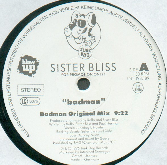 Sister Bliss - Badman | Blow Up (INT 193.189) - main Sister Bliss - Badman | Blow Up (INT 193.189) - main