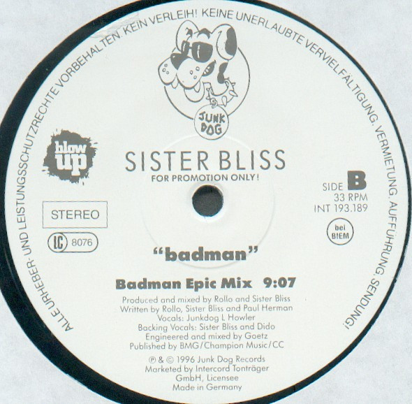 Sister Bliss - Badman | Blow Up (INT 193.189) - 2 Sister Bliss - Badman | Blow Up (INT 193.189) - 2