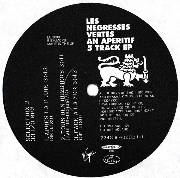 Les Negresses Vertes - An Aperitif 5 Track EP | Virgin (7243 8 40032 1 0) - 4