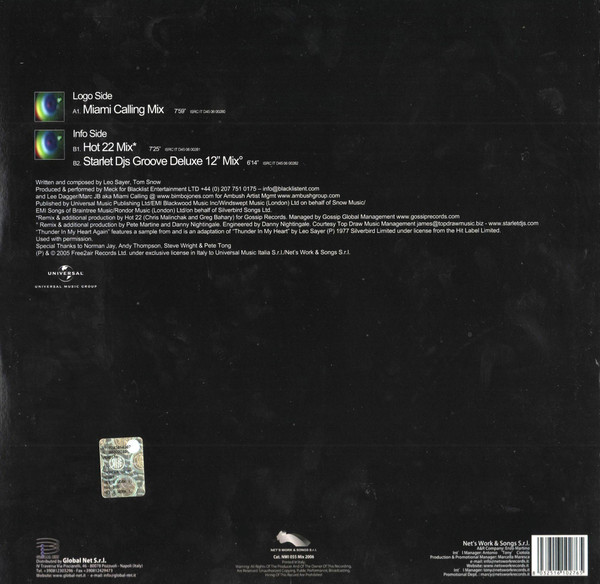 Meck Feat. Leo Sayer - Thunder In My Heart Again | Net's Work & Songs S.r.l. (NWI 055 Mix 2006) - 2 Meck Feat. Leo Sayer - Thunder In My Heart Again | Net's Work & Songs S.r.l. (NWI 055 Mix 2006) - 2