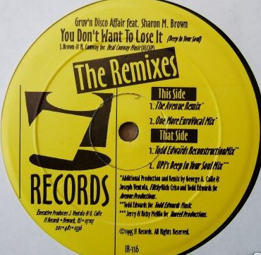 Gruv'n Disco Affair Feat. Sharon Brown - You Don't Want To Lose It (The Remixes) | i! Records (IR-116) - main