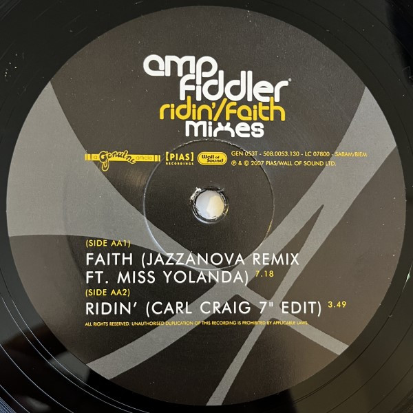 Amp Fiddler - Ridin' / Faith Mixes | Genuine (GEN 053T) - 4 Amp Fiddler - Ridin' / Faith Mixes | Genuine (GEN 053T) - 4