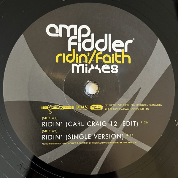 Amp Fiddler - Ridin' / Faith Mixes | Genuine (GEN 053T) - 3 Amp Fiddler - Ridin' / Faith Mixes | Genuine (GEN 053T) - 3