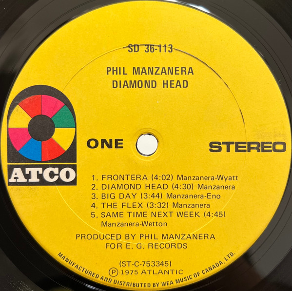 Phil Manzanera - Diamond Head | ATCO Records (SD 36-113) - 3