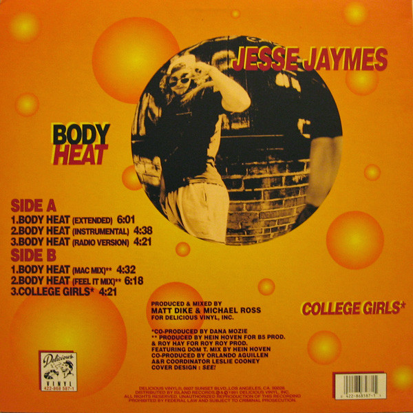 Jesse Jaymes - Body Heat | Delicious Vinyl (422-868 587-1) - 2