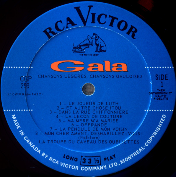 La Troupe Du Caveau Des Oubliettes - Interdit Aux Moins De 20 Ans, Chansons Légères, Chansons Gauloises | RCA Victor (CGP-299) - 3 La Troupe Du Caveau Des Oubliettes - Interdit Aux Moins De 20 Ans, Chansons Légères, Chansons Gauloises | RCA Victor (CGP-299) - 3