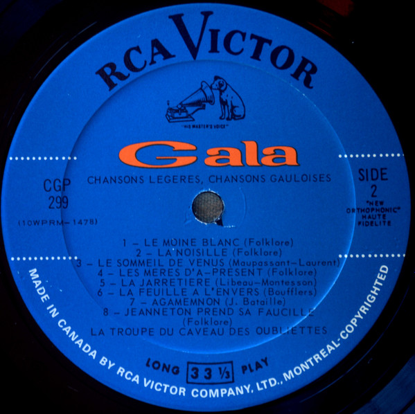 La Troupe Du Caveau Des Oubliettes - Interdit Aux Moins De 20 Ans, Chansons Légères, Chansons Gauloises | RCA Victor (CGP-299) - 4 La Troupe Du Caveau Des Oubliettes - Interdit Aux Moins De 20 Ans, Chansons Légères, Chansons Gauloises | RCA Victor (CGP-299) - 4