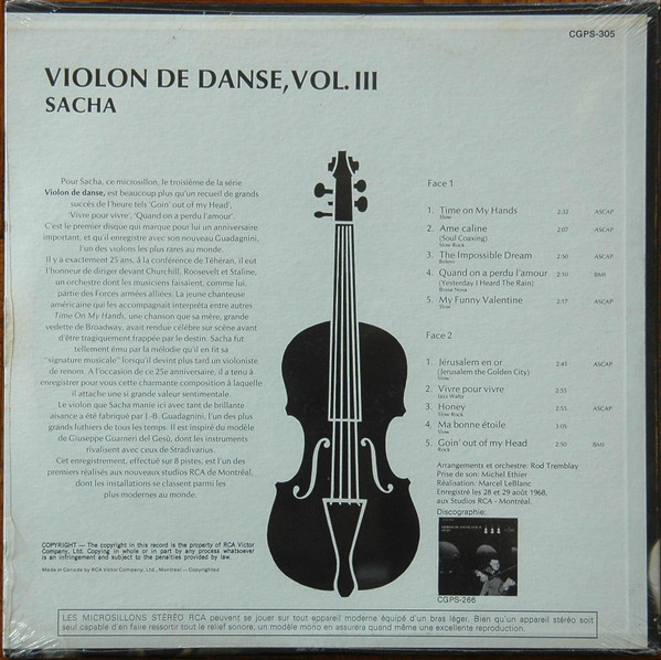 Sacha - Violon De Danse, Vol.III | RCA Victor (CGPS-305) - 2 Sacha - Violon De Danse, Vol.III | RCA Victor (CGPS-305) - 2