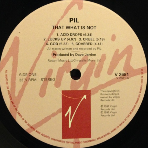 PIL - That What Is Not | Virgin (V 2681) - 3