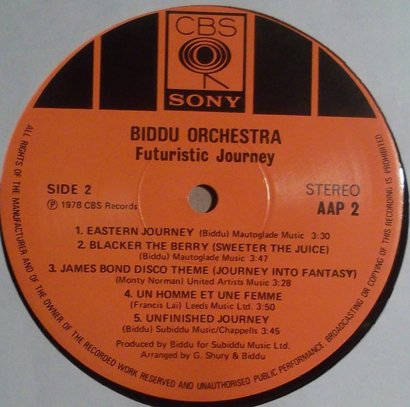 Biddu Orchestra - Futuristic Journey | CBS/Sony (AAP 2) - 4 Biddu Orchestra - Futuristic Journey | CBS/Sony (AAP 2) - 4