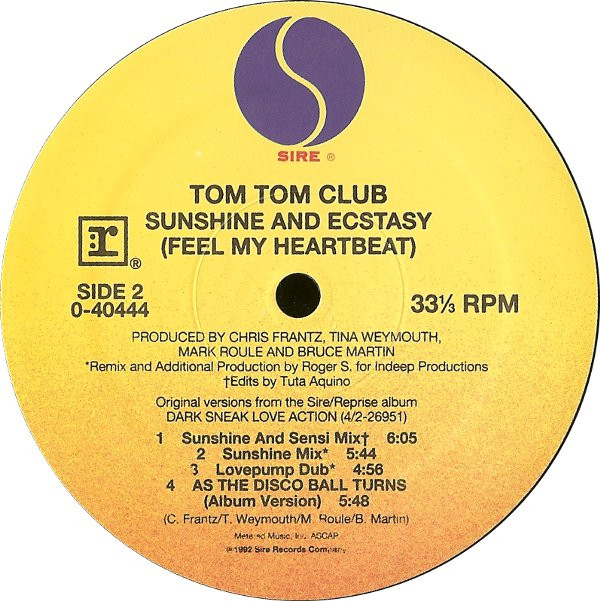 Tom Tom Club - Sunshine And Ecstasy | Sire (0-40444) - 4 Tom Tom Club - Sunshine And Ecstasy | Sire (0-40444) - 4