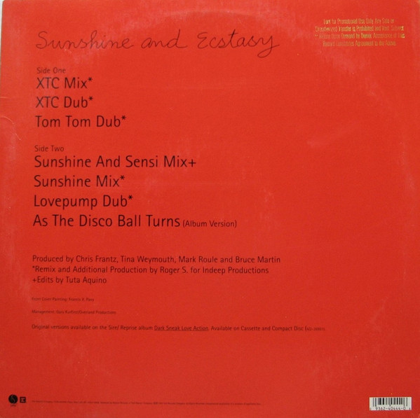 Tom Tom Club - Sunshine And Ecstasy | Sire (0-40444) - 2 Tom Tom Club - Sunshine And Ecstasy | Sire (0-40444) - 2