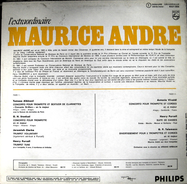 Maurice André - L'extraordinaire Maurice André | Philips (6521 004) - 2