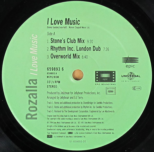 Rozalla - I Love Music | Epic (659893 6) - 3 Rozalla - I Love Music | Epic (659893 6) - 3