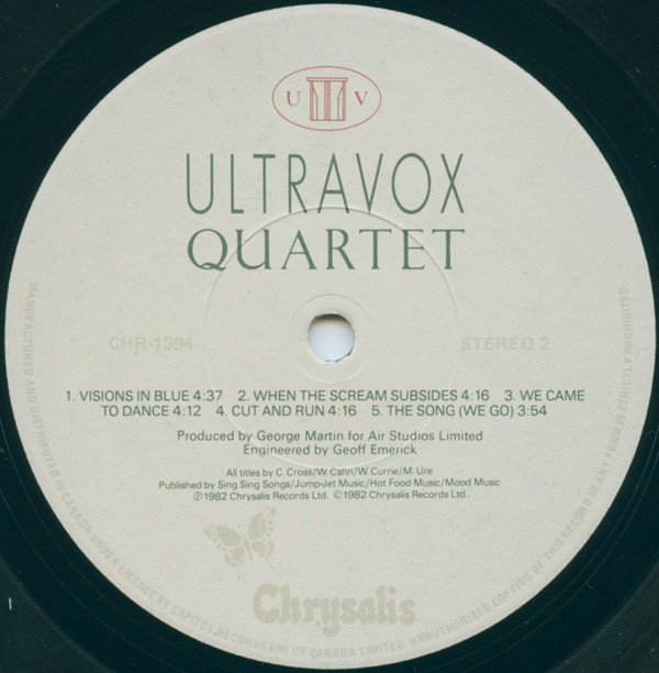 Ultravox - Quartet | Chrysalis (CHR 1394) - 4