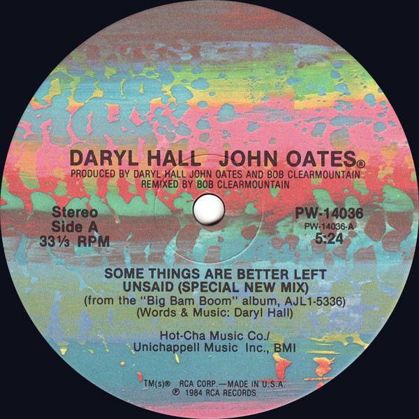 Daryl Hall & John Oates - Some Things Are Better Left Unsaid | RCA (PW 14036) - 3 Daryl Hall & John Oates - Some Things Are Better Left Unsaid | RCA (PW 14036) - 3