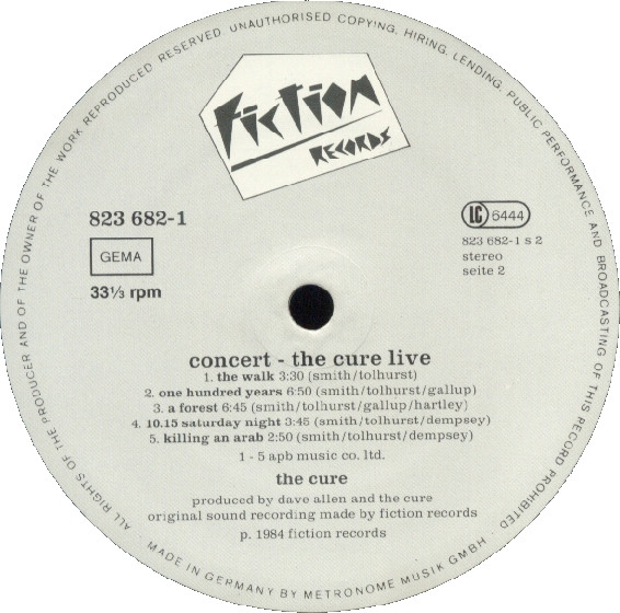 The Cure - Concert - The Cure Live | Fiction Records (823 682-1) - 4