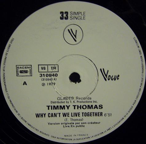 Timmy Thomas - Why Can't We Live Together (Version Originale) (Live = En Public) | Vogue (310940) - 2 Timmy Thomas - Why Can't We Live Together (Version Originale) (Live = En Public) | Vogue (310940) - 2