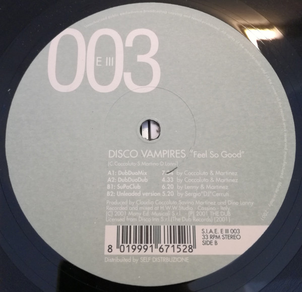 Disco Vampires - Feel So Good | E III (E III 003)
