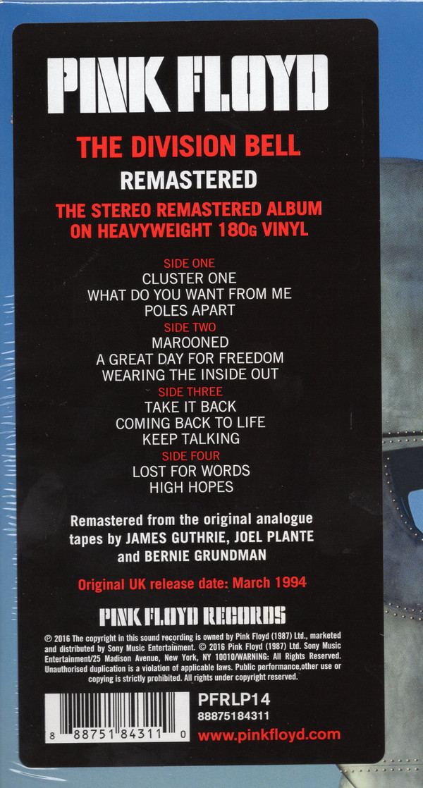Pink Floyd - The Division Bell | Pink Floyd Records (PFRLP14) - 16 Pink Floyd - The Division Bell | Pink Floyd Records (PFRLP14) - 16