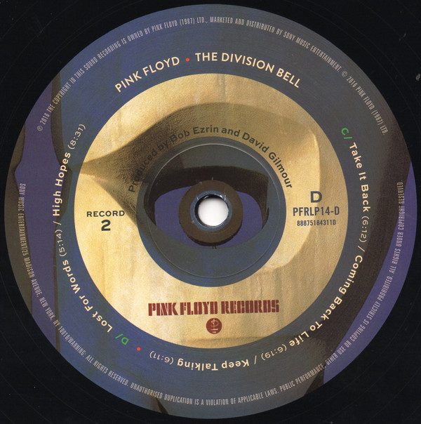 Pink Floyd - The Division Bell | Pink Floyd Records (PFRLP14) - 7 Pink Floyd - The Division Bell | Pink Floyd Records (PFRLP14) - 7