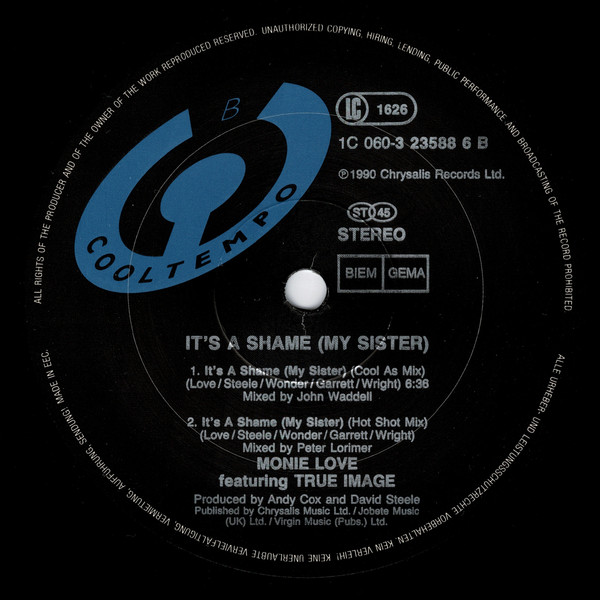 Monie Love Featuring True Image - It's A Shame (My Sister) | Cooltempo (1C 060-3 23588 6) - 4
