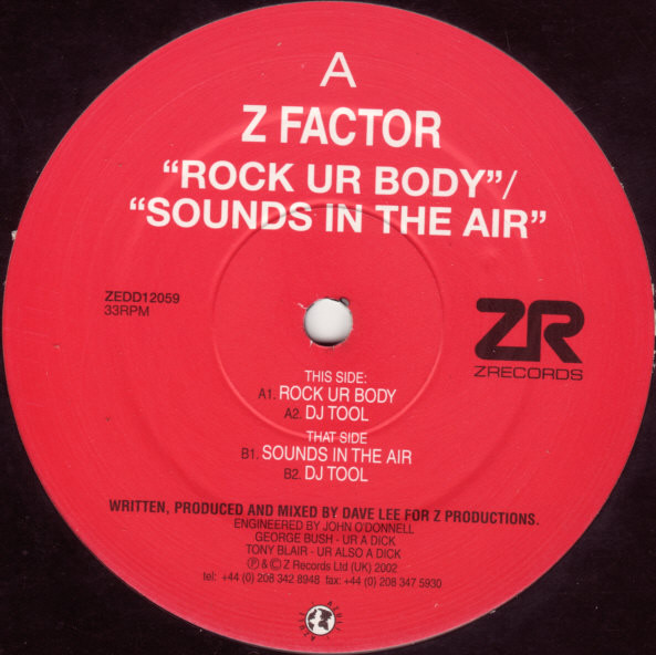 Z Factor - Rock Ur Body / Sounds In The Air | Z Records (ZEDD 12 059) - 3 Z Factor - Rock Ur Body / Sounds In The Air | Z Records (ZEDD 12 059) - 3
