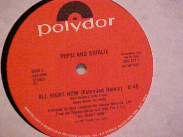 Pepsi & Shirlie - All Right Now | Polydor (887 277-1) - 4