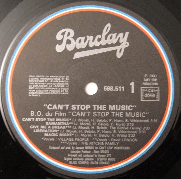 Village People - Can't Stop The Music - Bande Originale Du Film | Barclay (598 511) - 5