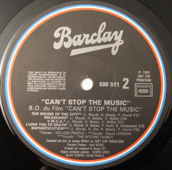 Village People - Can't Stop The Music - Bande Originale Du Film | Barclay (598 511) - 6