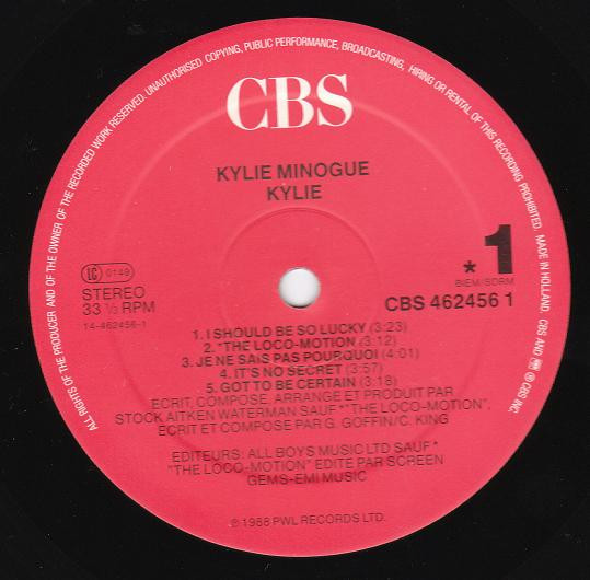 Kylie Minogue - Kylie | CBS (CBS 462456 1) - 3